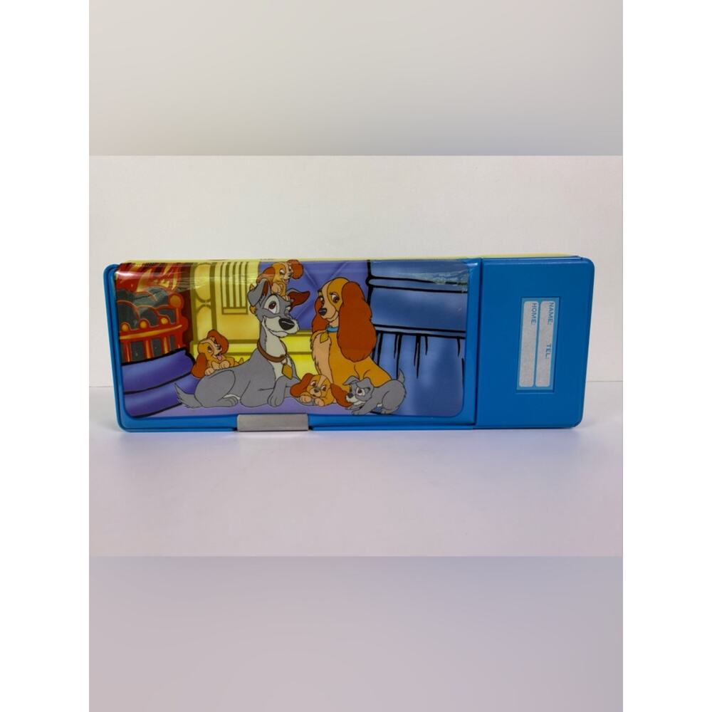 Vintage Disney Lady and the Tramp Pencil Box Case Pop-Up Organizer Rare Mint - Picture 2 of 10